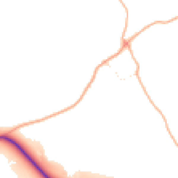 Daytime road noise heatmap for TQ9 6LF