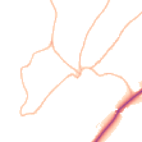 Daytime road noise heatmap for TQ9 6LY