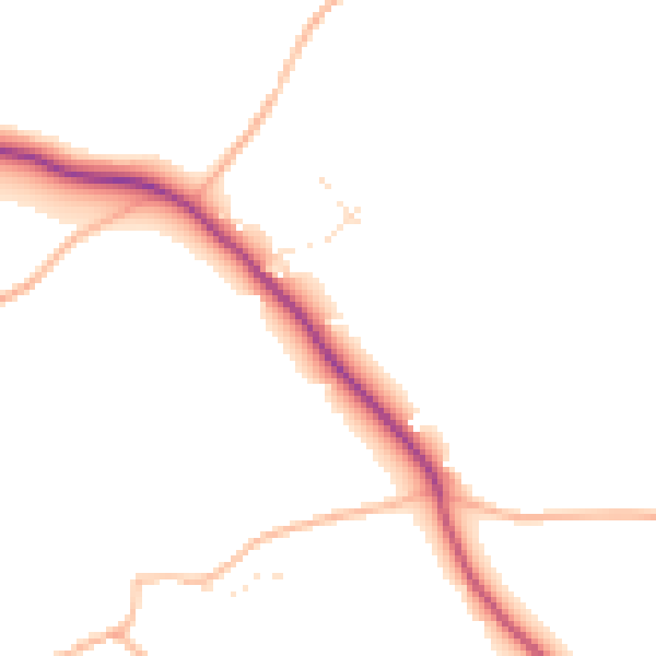 Daytime road noise heatmap for TQ9 6NS