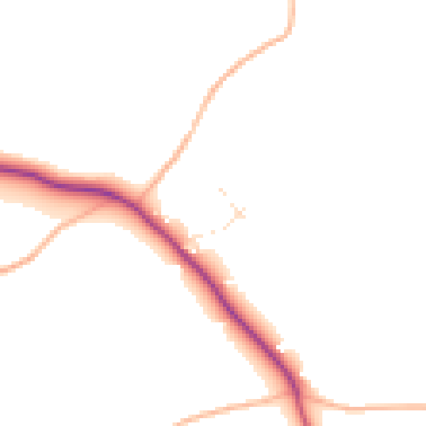 Daytime road noise heatmap for TQ9 6NT
