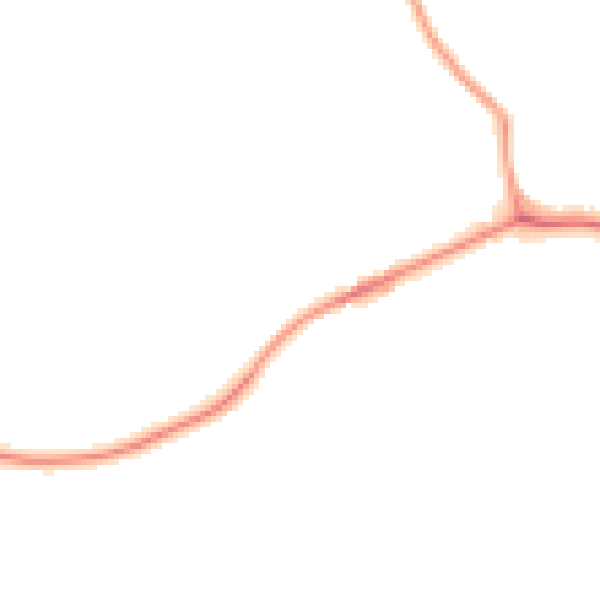 Night-time road noise heatmap for TQ9 6TP