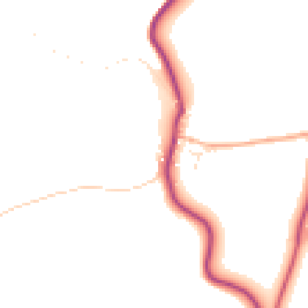 Daytime road noise heatmap for TQ9 7JF