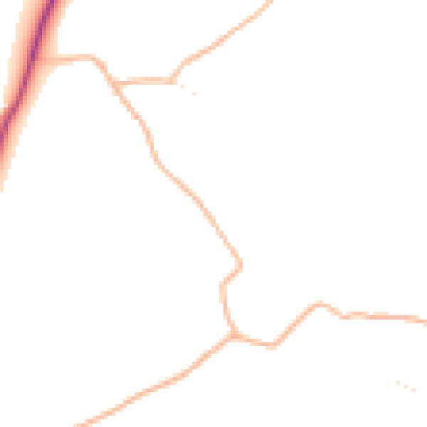 Daytime road noise heatmap for TQ9 7QE