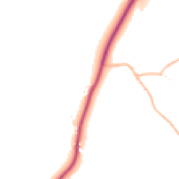 Daytime road noise heatmap for TQ9 7QL