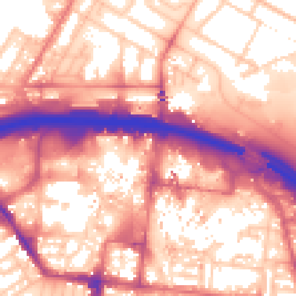 Daytime road noise heatmap for TS1 1AD
