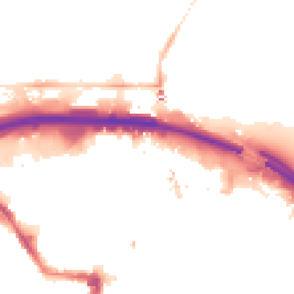 Night-time road noise heatmap for TS1 1AD