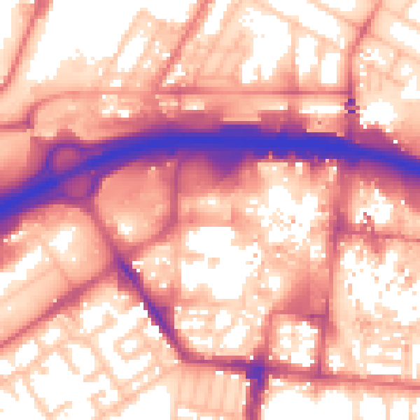 Daytime road noise heatmap for TS1 1AF