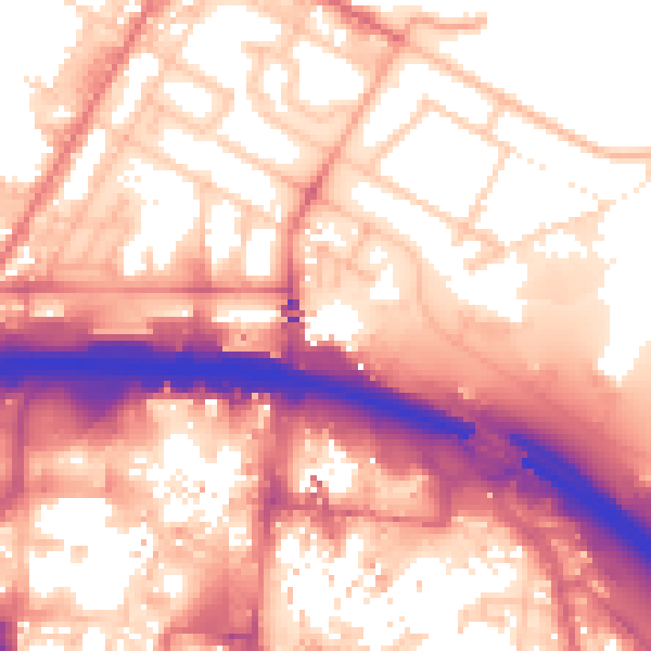 Daytime road noise heatmap for TS1 1DA