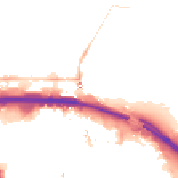Night-time road noise heatmap for TS1 1DA