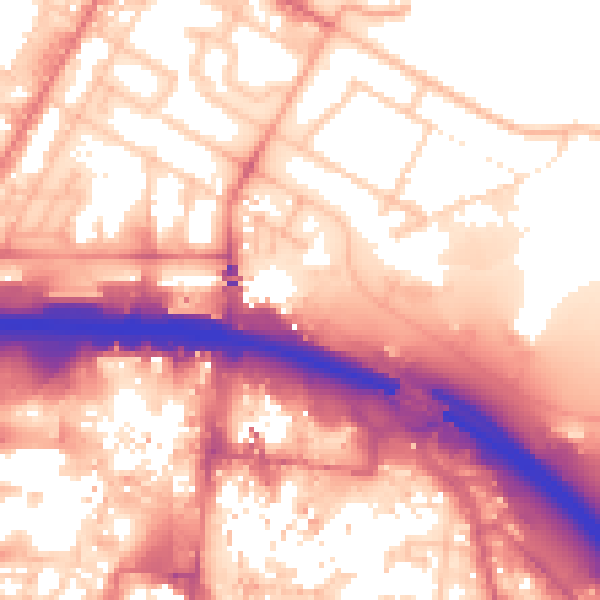 Daytime road noise heatmap for TS1 1DF