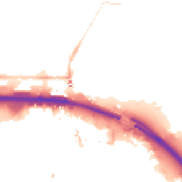 Night-time road noise heatmap for TS1 1DF