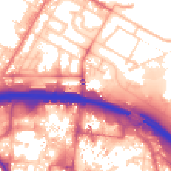 Daytime road noise heatmap for TS1 1DR