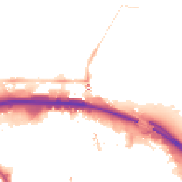 Night-time road noise heatmap for TS1 1DR