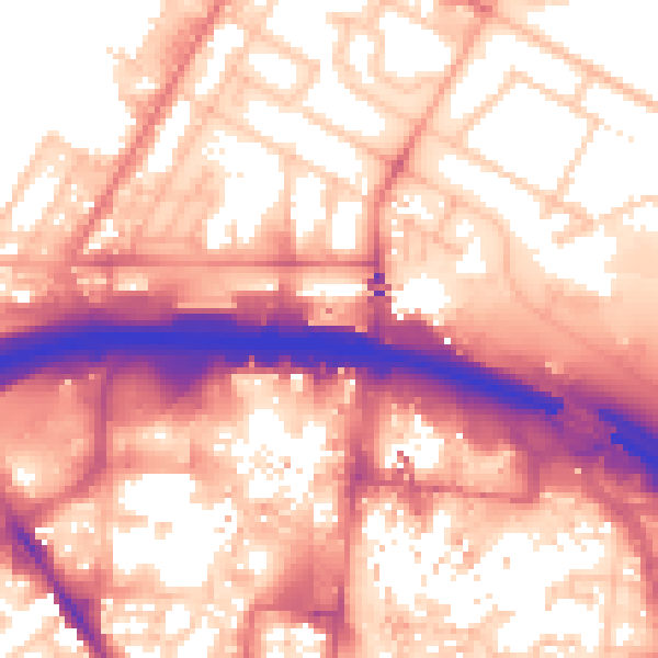 Daytime road noise heatmap for TS1 1EH