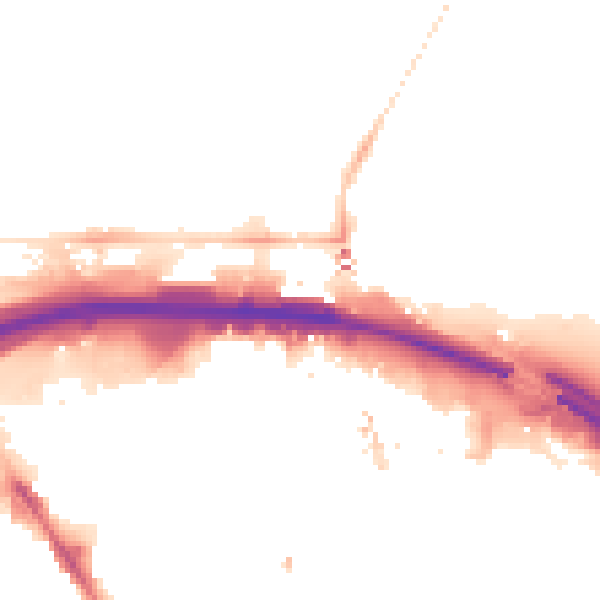 Night-time road noise heatmap for TS1 1EH