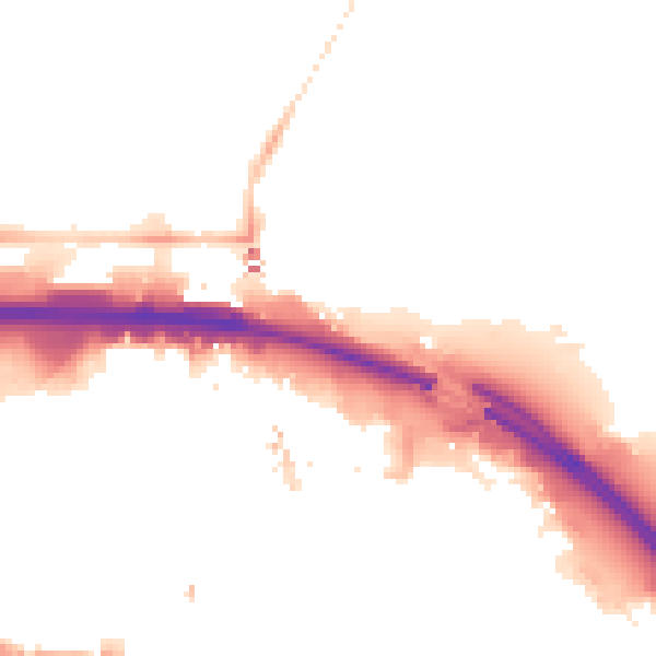 Night-time road noise heatmap for TS1 1HG