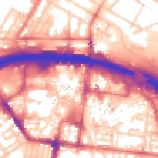 Daytime road noise heatmap for TS1 1HR