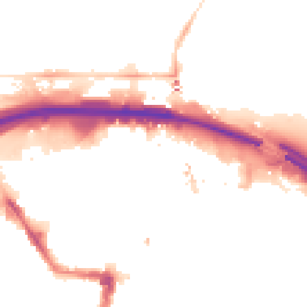 Night-time road noise heatmap for TS1 1HR