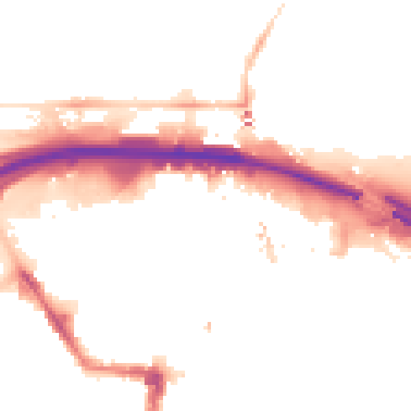 Night-time road noise heatmap for TS1 1HU