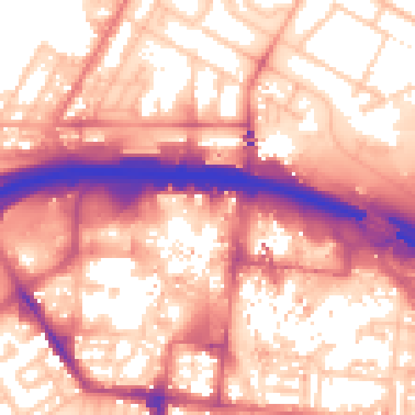 Daytime road noise heatmap for TS1 1JA