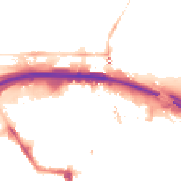 Night-time road noise heatmap for TS1 1JA