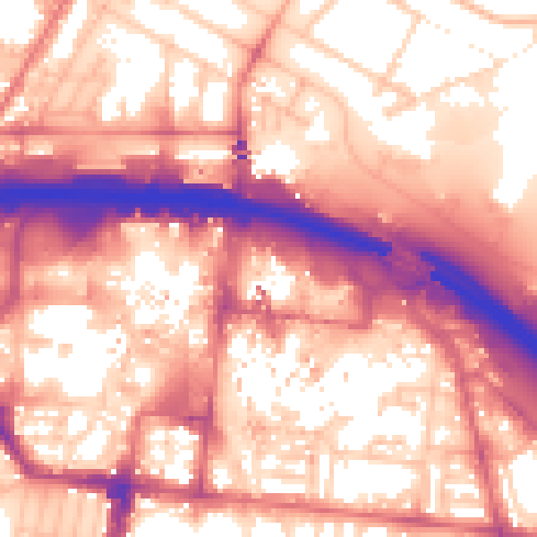 Daytime road noise heatmap for TS1 1JS