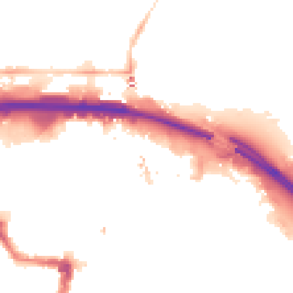 Night-time road noise heatmap for TS1 1JS
