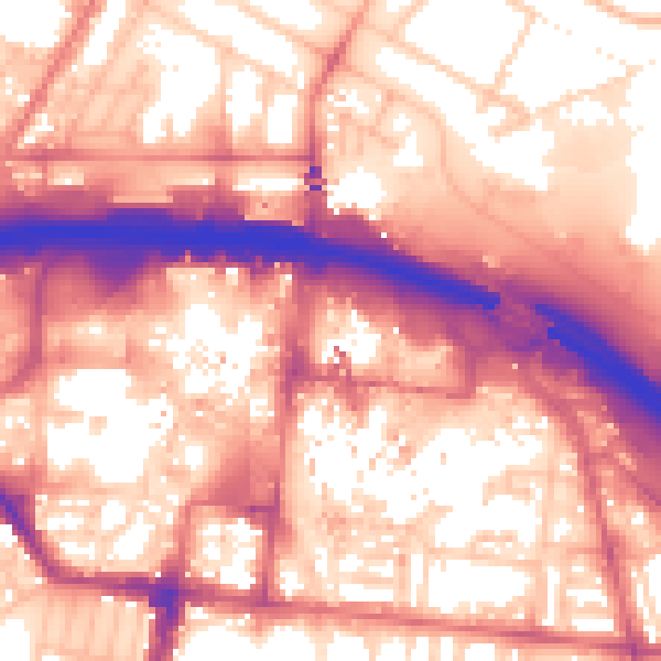 Daytime road noise heatmap for TS1 1JT