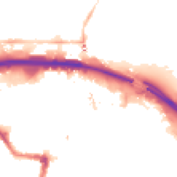 Night-time road noise heatmap for TS1 1JT