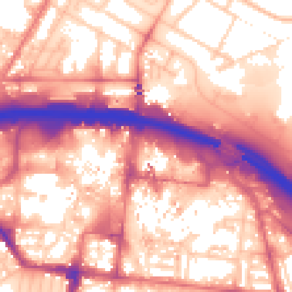 Daytime road noise heatmap for TS1 1JU