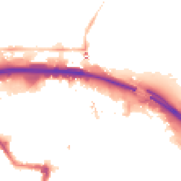 Night-time road noise heatmap for TS1 1JU