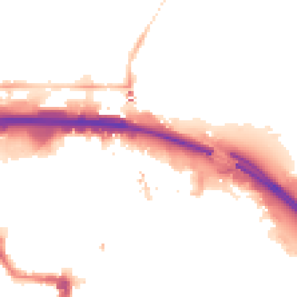 Night-time road noise heatmap for TS1 1JX