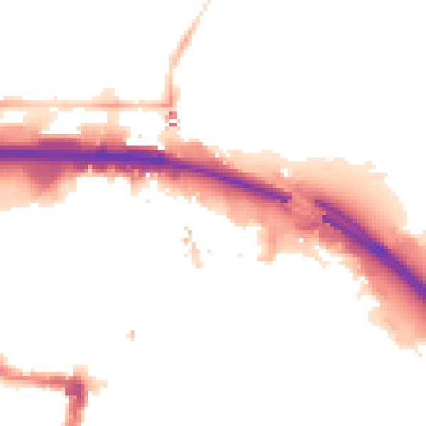 Night-time road noise heatmap for TS1 1JZ