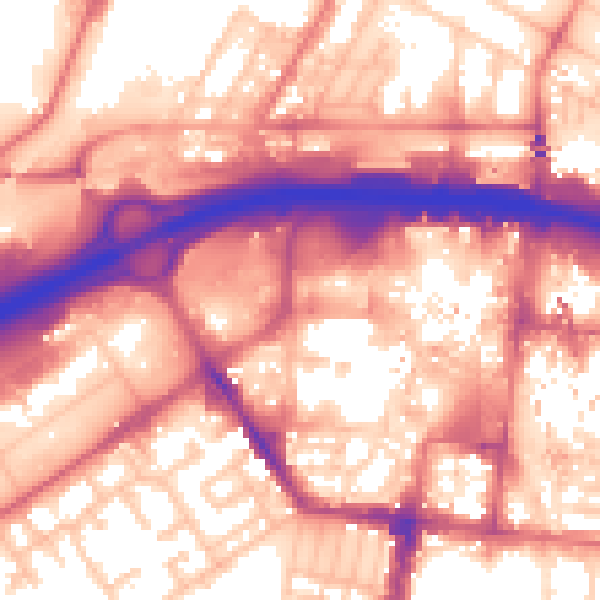 Daytime road noise heatmap for TS1 1LA