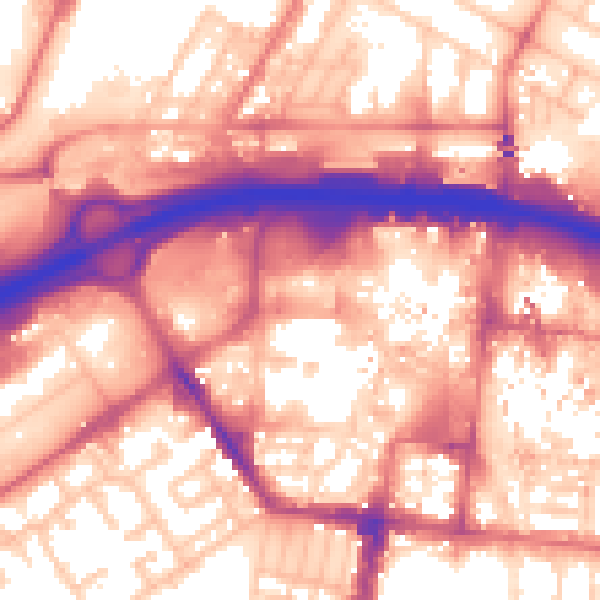 Daytime road noise heatmap for TS1 1LB