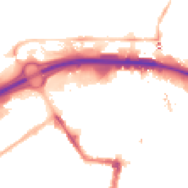 Night-time road noise heatmap for TS1 1LB