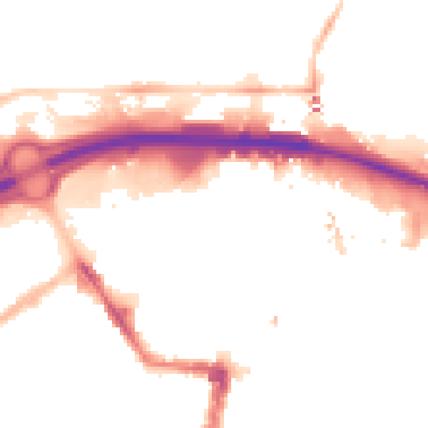 Night-time road noise heatmap for TS1 1LE