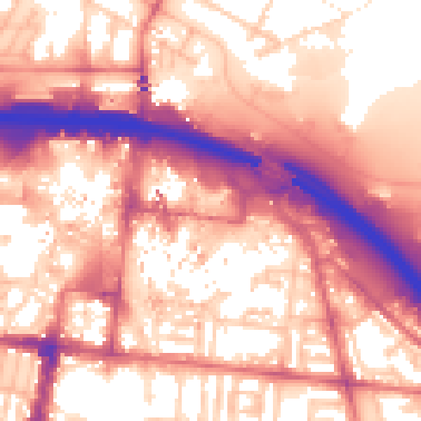 Daytime road noise heatmap for TS1 1LH