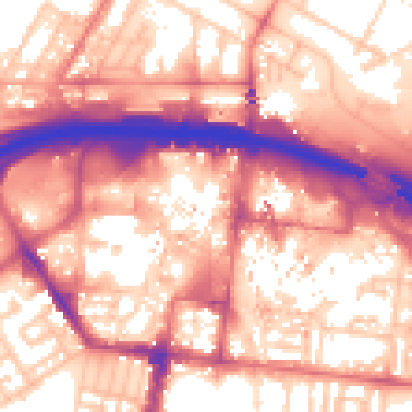 Daytime road noise heatmap for TS1 1LJ
