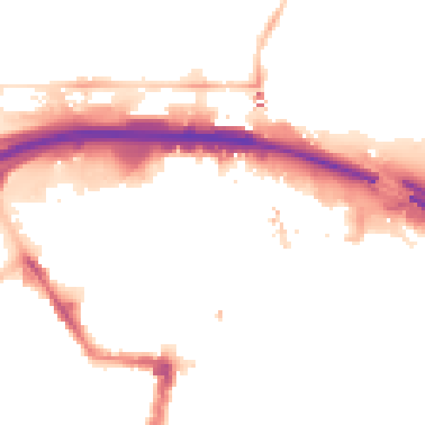 Night-time road noise heatmap for TS1 1LJ