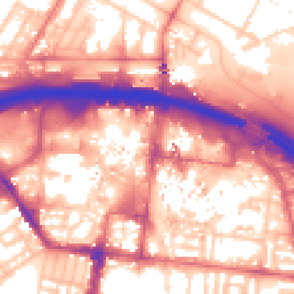 Daytime road noise heatmap for TS1 1LP