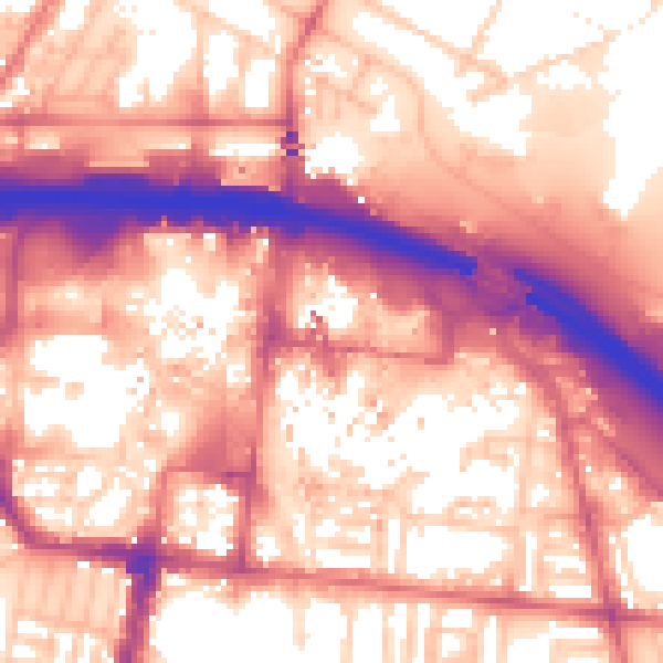 Daytime road noise heatmap for TS1 1LT