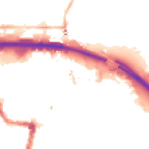 Night-time road noise heatmap for TS1 1LT