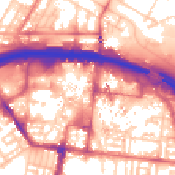 Daytime road noise heatmap for TS1 1LW