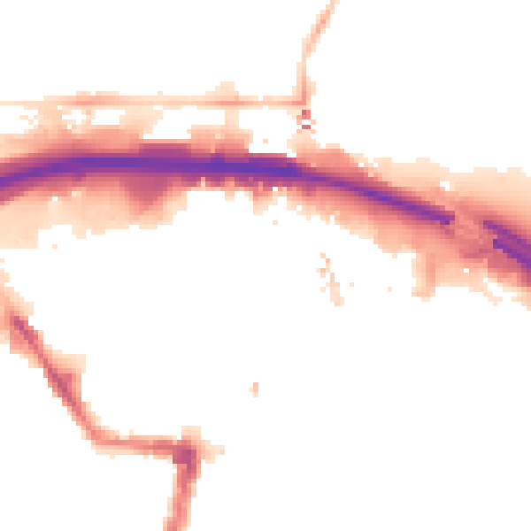 Night-time road noise heatmap for TS1 1LW