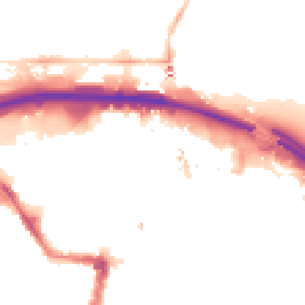 Night-time road noise heatmap for TS1 1NG