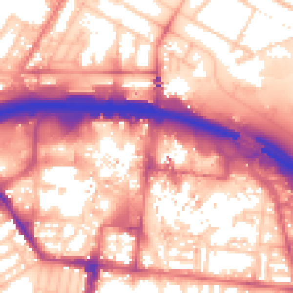 Daytime road noise heatmap for TS1 1NS