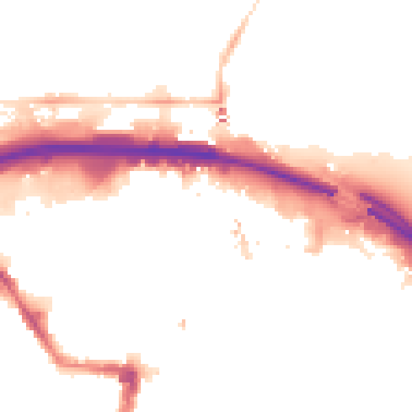 Night-time road noise heatmap for TS1 1NS