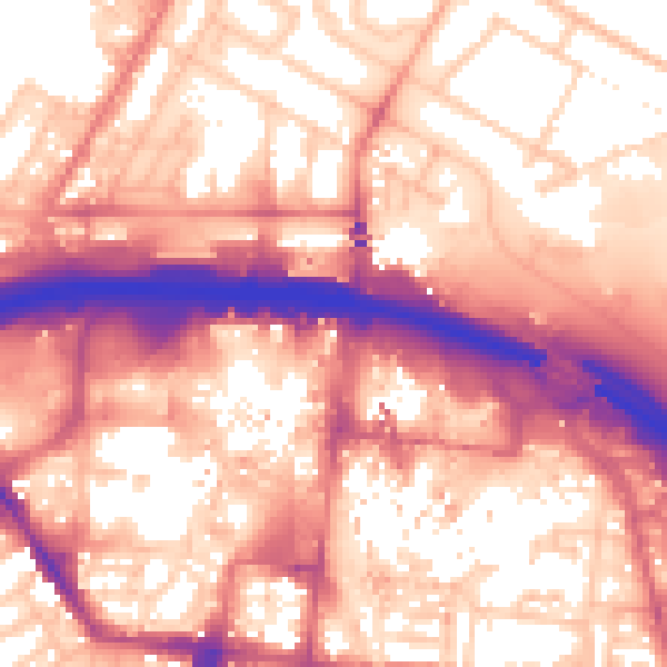 Daytime road noise heatmap for TS1 1PQ