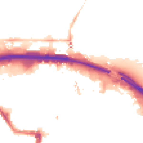 Night-time road noise heatmap for TS1 1PR